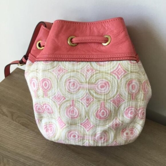 Coach Audrey Opt Art Swirl Crossbody Bucket Bag & Wristlet Canvas/Leather RARE - Picture 4 of 16